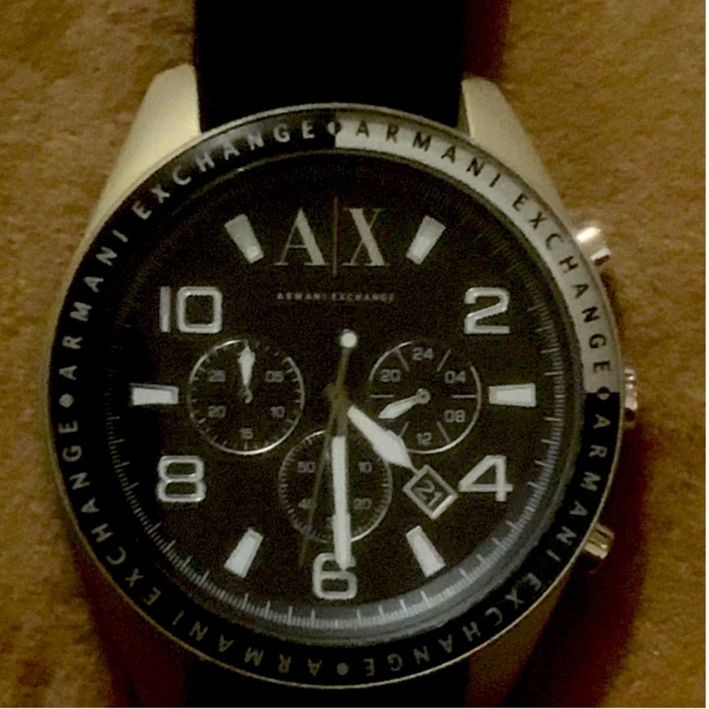 Armani Exchange Men’s Wristwatch AX1253 Chronograph Silicone Band
